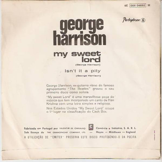 George Harrison : My Sweet Lord (7", Single, Mono)
