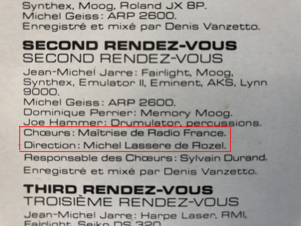 Jean-Michel Jarre : Rendez-Vous (LP, Album)