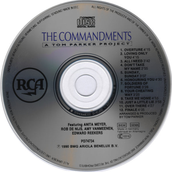 Tom Parker Featuring Anita Meyer, Rob de Nijs, Amy Vanmeenen, Edward Reekers : The Commandments (A Tom Parker Project) (CD, Album)