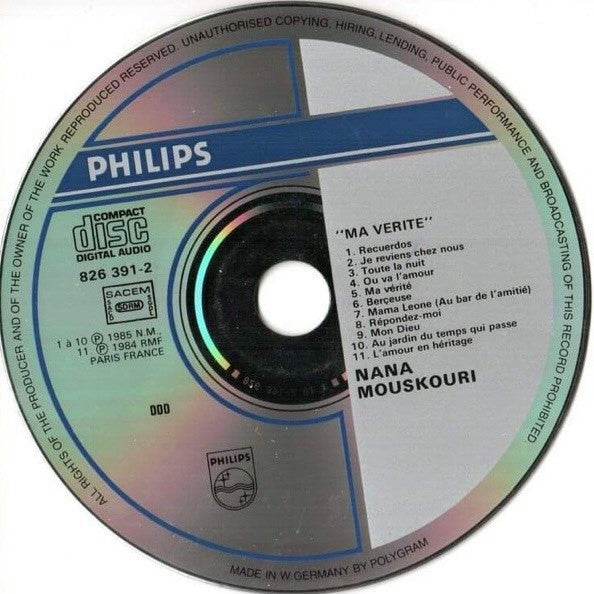 Nana Mouskouri : Ma Vérité (CD, Album)