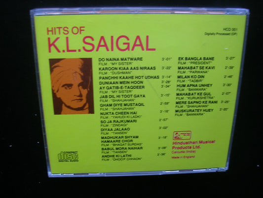 K. L. Saigal : Hits Of K. L. Saigal (CD, Comp)