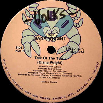 Diana Wright : Talk Of The Town (12")