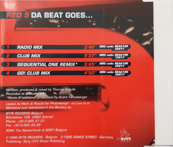 Red 5 : Da Beat Goes... (CD, Maxi)