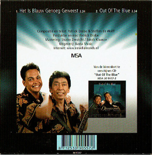 The New Diamonds : Het Is Blauw Genoeg Geweest (CD, Single)