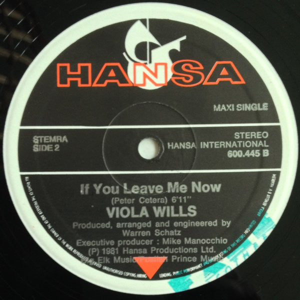 Viola Wills : If You Leave Me Now / I Can't Stay Away From You (12", Maxi)