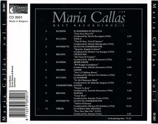 Maria Callas : Best Recordings 1 (CD, Comp)