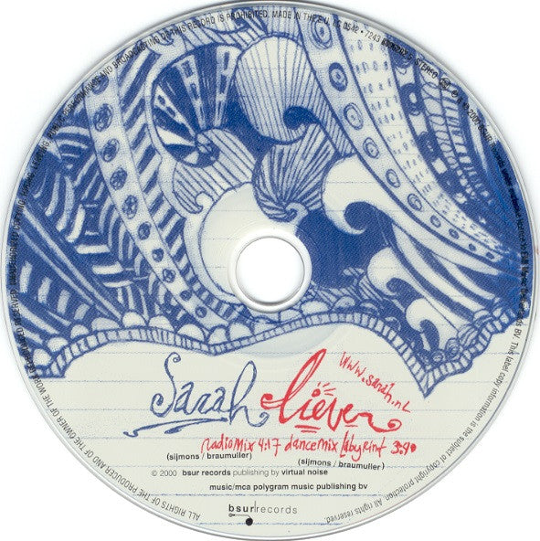 Sarah (10) : Liever (CD, Single)