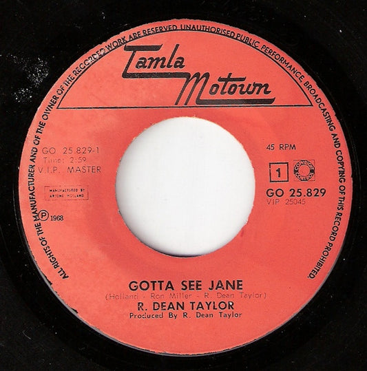 R. Dean Taylor : Gotta See Jane (7", Single)