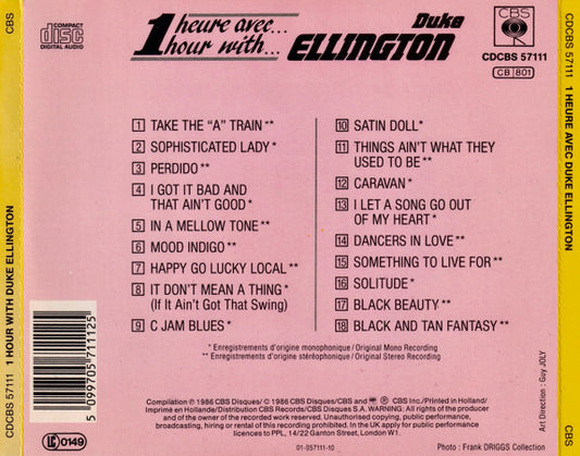 Duke Ellington : 1 Heure Avec Duke Ellington (CD)
