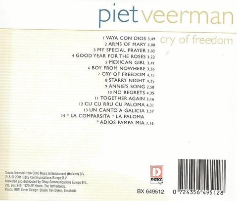 Piet Veerman : Cry Of Freedom (CD, Comp)