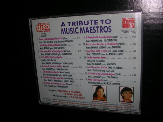 Anuradha Paudwal, Sonu Nigam : A Tribute To Music Maestros (CD)