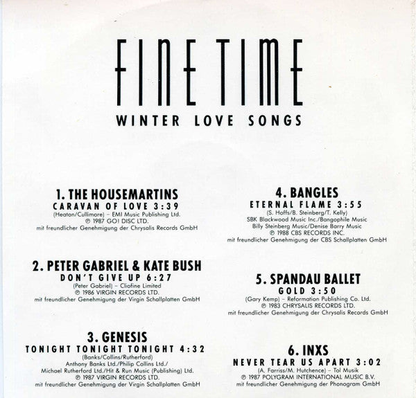 Various : Fine Time (Winter Love Songs) (CD, Comp)