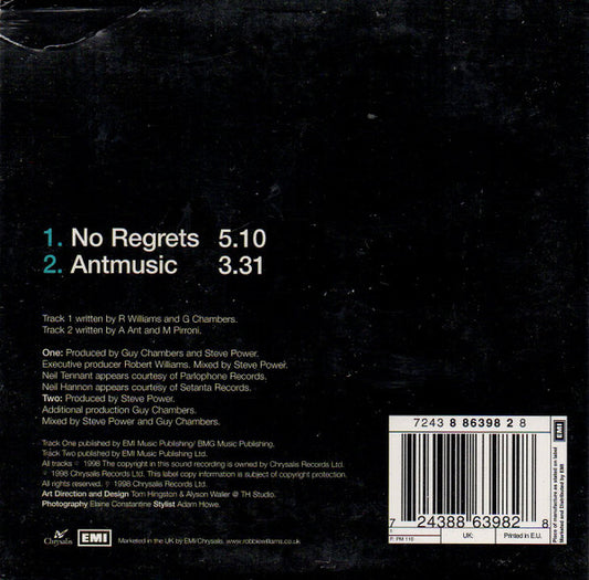 Robbie Williams : No Regrets (CD, Single, Car)