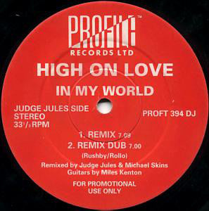 High On Love : In My World (12", Promo)