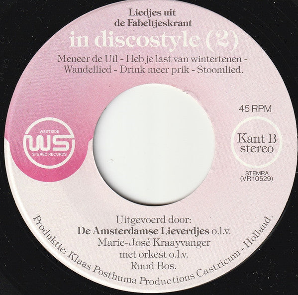 De Amsterdamse Lieverdjes : Bekende Liedjes Van De TV & Liedjes Uit De Fabeltjeskrant In Discostyle (2) (7", Single)