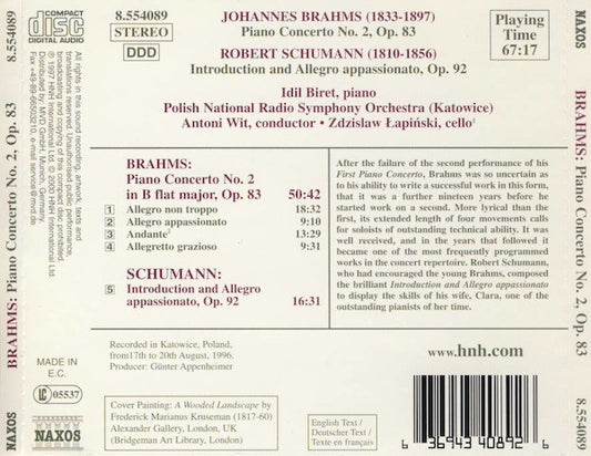Johannes Brahms, Robert Schumann, Idil Biret, Wielka Orkiestra Symfoniczna Polskiego Radia W Katowicach, Antoni Wit : Piano Concerto No. 2 / Introduction And Allegro Appassionato (CD, Album)