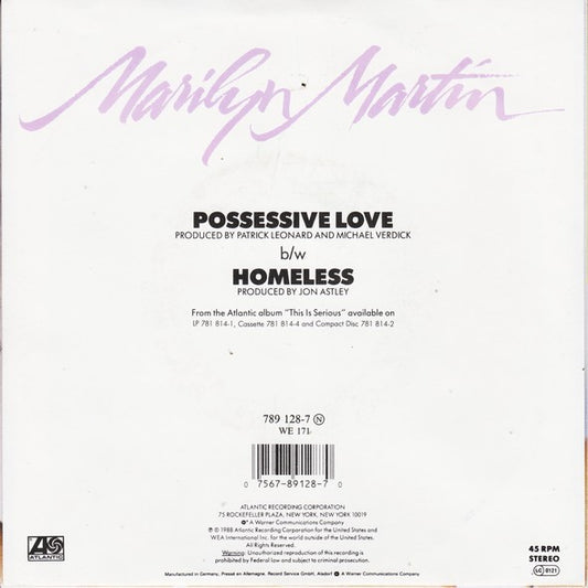 Marilyn Martin : Possessive Love (7", Single, Pap)