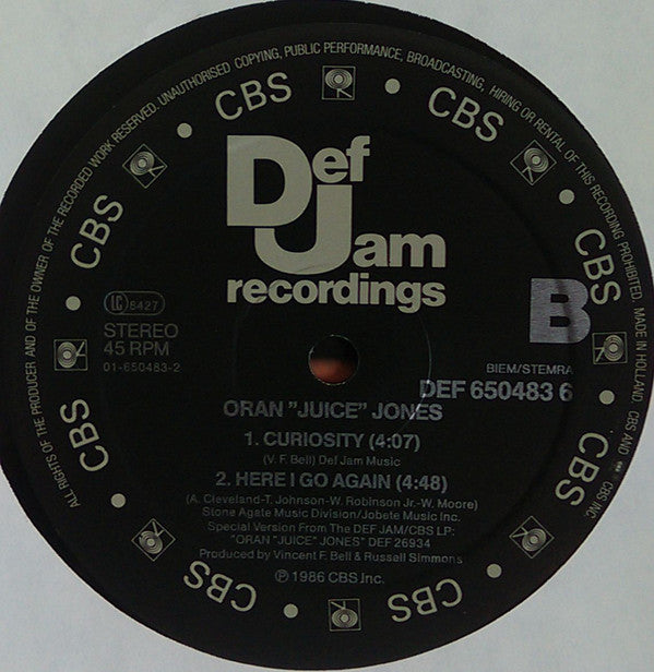 Oran 'Juice' Jones : Curiosity (12", Maxi)
