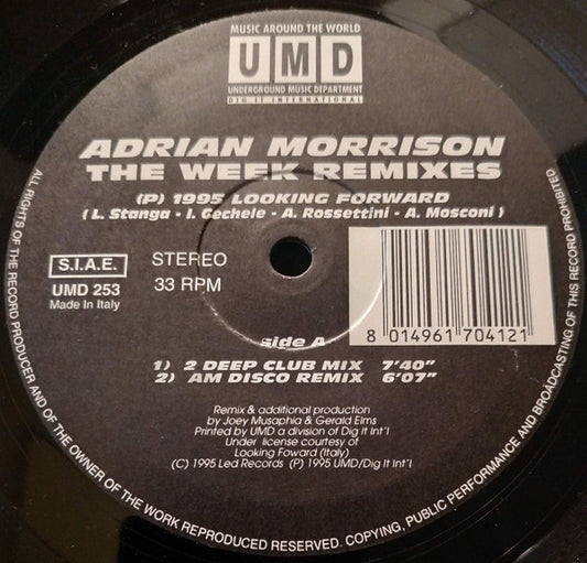 Adrian Morrison : The Week Remixes (12")