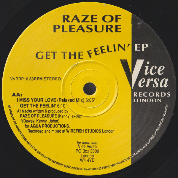 Raze Of Pleasure : Get The Feelin' E.P. (12", EP)