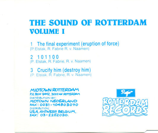 The Sound Of Rotterdam : Volume 1 (CD, Maxi)