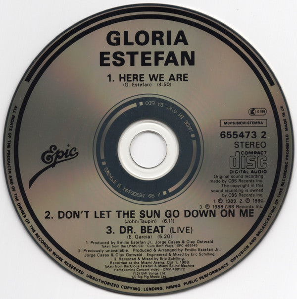 Gloria Estefan : Here We Are / Don't Let The Sun Go Down On Me (CD, Single, Car)