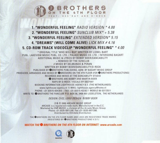 2 Brothers On The 4th Floor Feat. Des'Ray And D-Rock : Wonderful Feeling (CD, Maxi, Enh)
