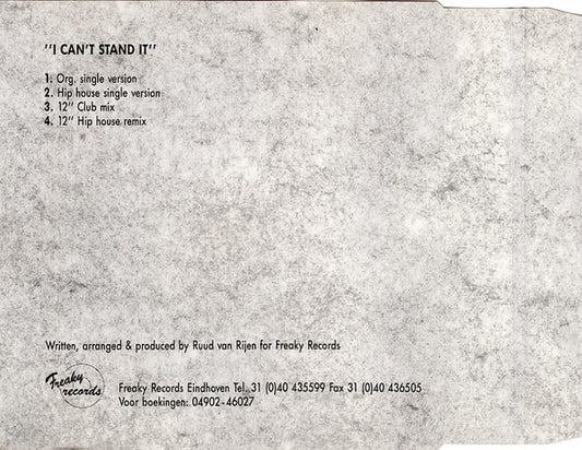 Twenty 4 Seven Feat. MC FIXXit* : I Can't Stand It (CD, Mini, Maxi)