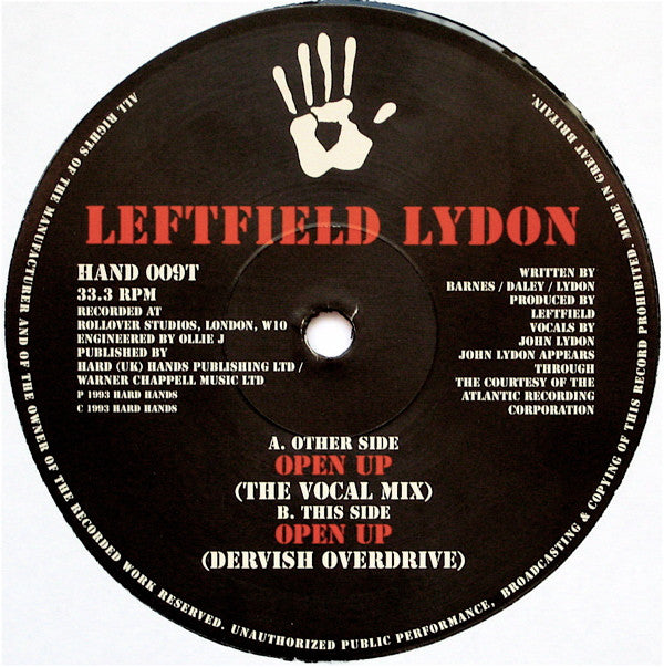 Leftfield, John Lydon : Open Up (12", Single)