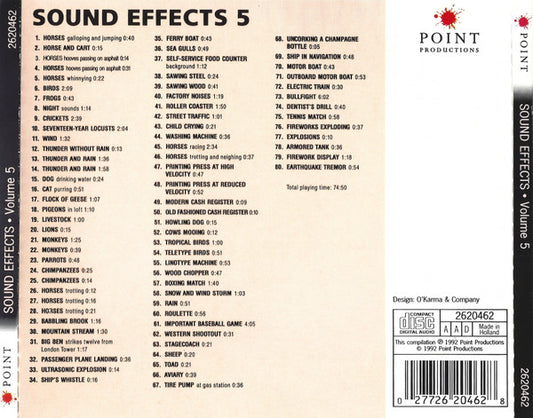 No Artist : Sound Effects 5 (CD)