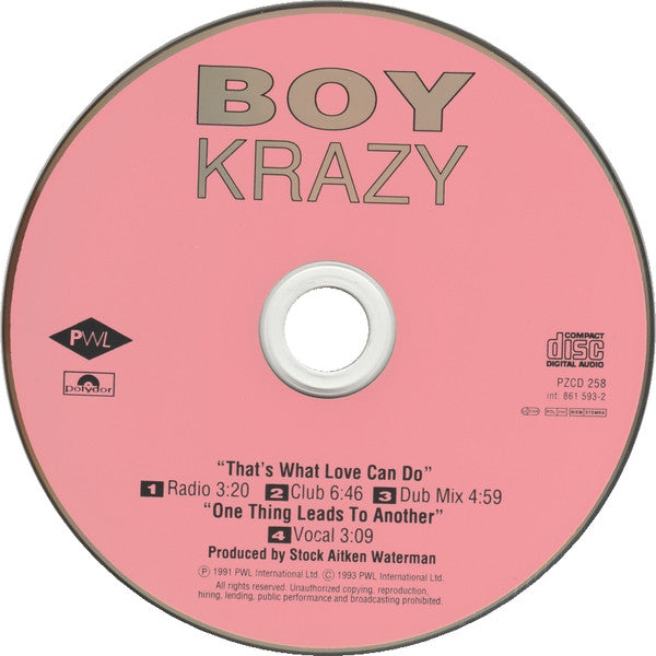 Boy Krazy : That's What Love Can Do (CD, Single)
