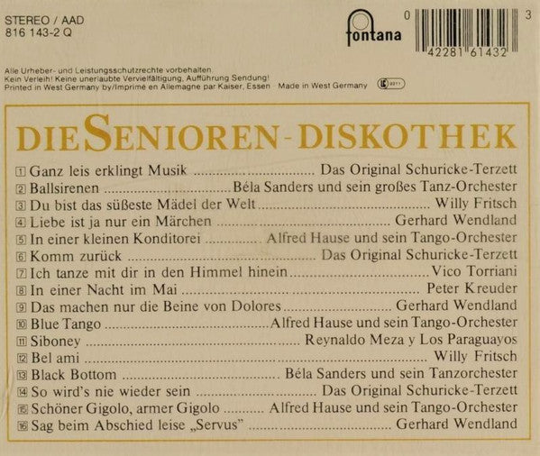 Various : Die Senioren-Diskothek (CD, Comp)