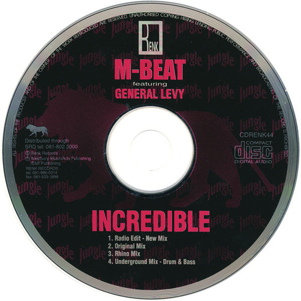 M-Beat Featuring General Levy : Incredible (New Re-Mixes) (CD, Single)