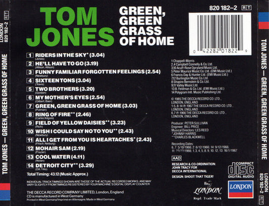 Tom Jones : Green, Green Grass Of Home (CD, Album, RE, RM)