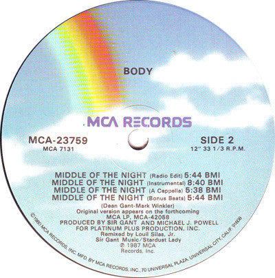 Body : Middle Of The Night (12", Single)