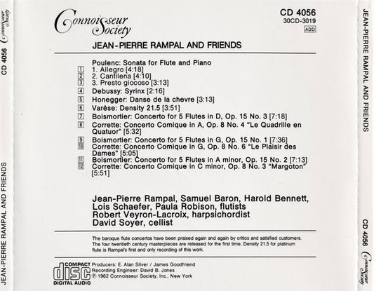 Jean-Pierre Rampal, Samuel Baron, Harold Bennett, Lois Schaefer, Paula Robison, Robert Veyron-Lacroix, David Soyer : Jean-Pierre Rampal And Friends (CD)