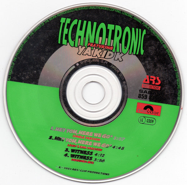 Technotronic Featuring Ya Kid K : Hey Yoh, Here We Go (CD, Maxi)