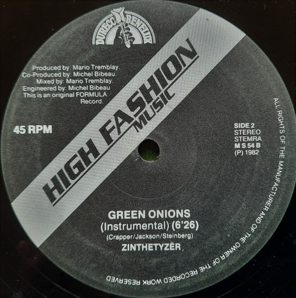 Zinthetyzër Featuring Nina Schiller : Green Onions (12")