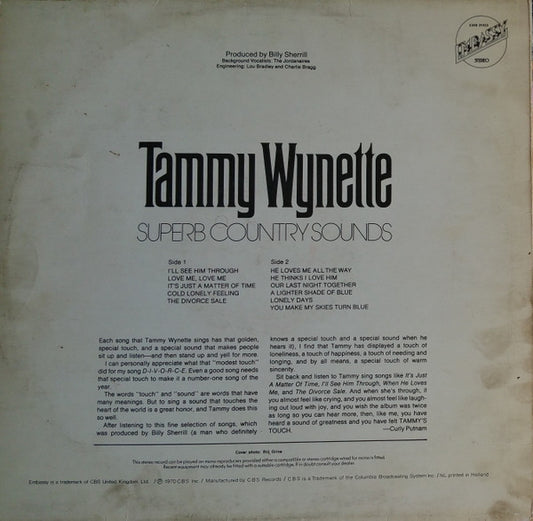 Tammy Wynette : Superb Country Sounds (LP, Album, RE)