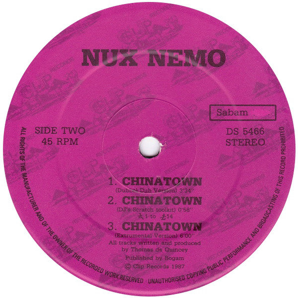 Nux Nemo : Chinatown (12", Single)