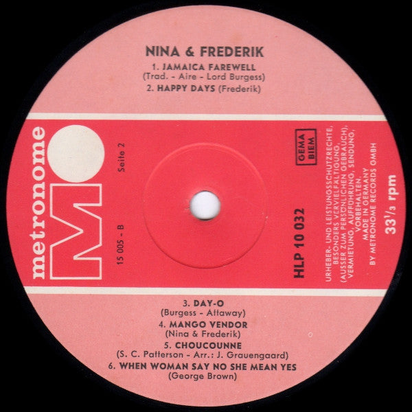 Nina & Frederik : Nina & Frederik (LP, Album)