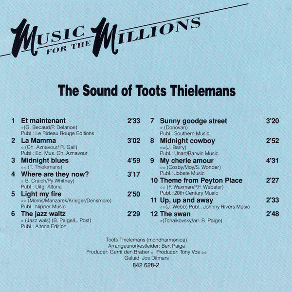 Toots Thielemans With Orkest o.l.v. Bert Paige : The Sound Of Toots Thielemans (CD, Album, RE)