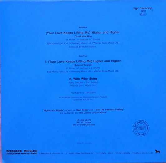 Jackie Wilson : (Your Love Keeps Lifting Me) Higher And Higher (12", Maxi)