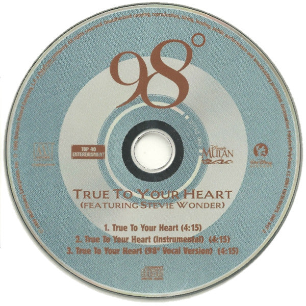 98 Degrees And Stevie Wonder : True To Your Heart (CD, Maxi)