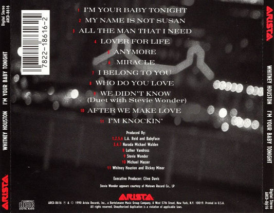 Whitney Houston : I'm Your Baby Tonight (CD, Album)