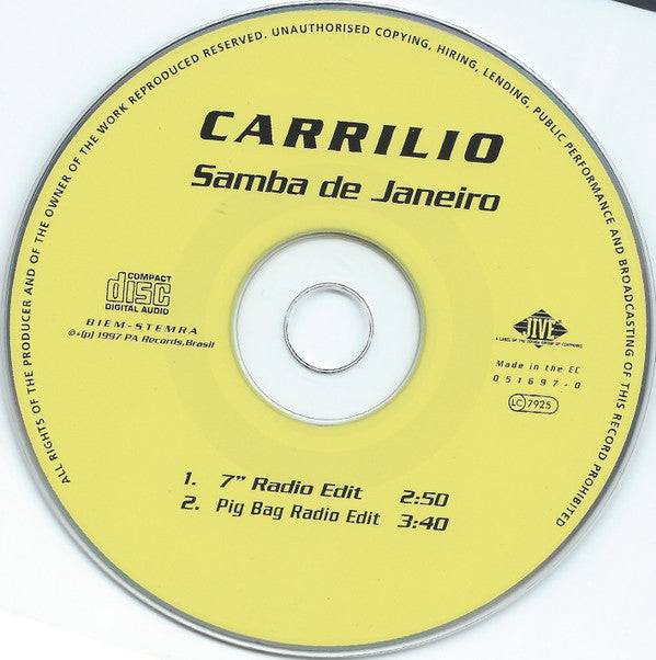 Carrilio : Samba De Janeiro (CD, Single)