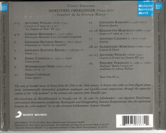Dorothee Oberlinger, Sonatori De La Gioiosa Marca : Flauto Veneziano (CD, Album)