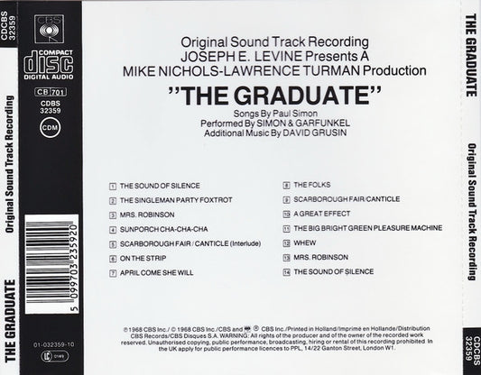 Simon & Garfunkel, Dave Grusin : The Graduate (Original Sound Track Recording) (CD, Album, RE)