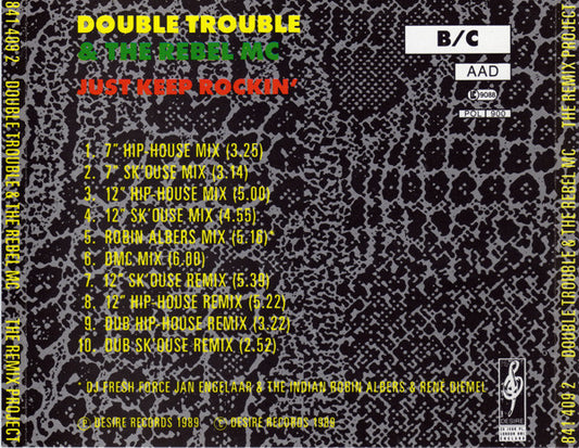 Double Trouble & Rebel MC : Just Keep Rockin' (The Remix Project) (CD, Maxi)