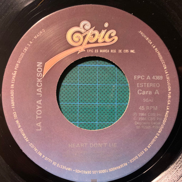 La Toya Jackson : Heart Don't Lie (7", Single)